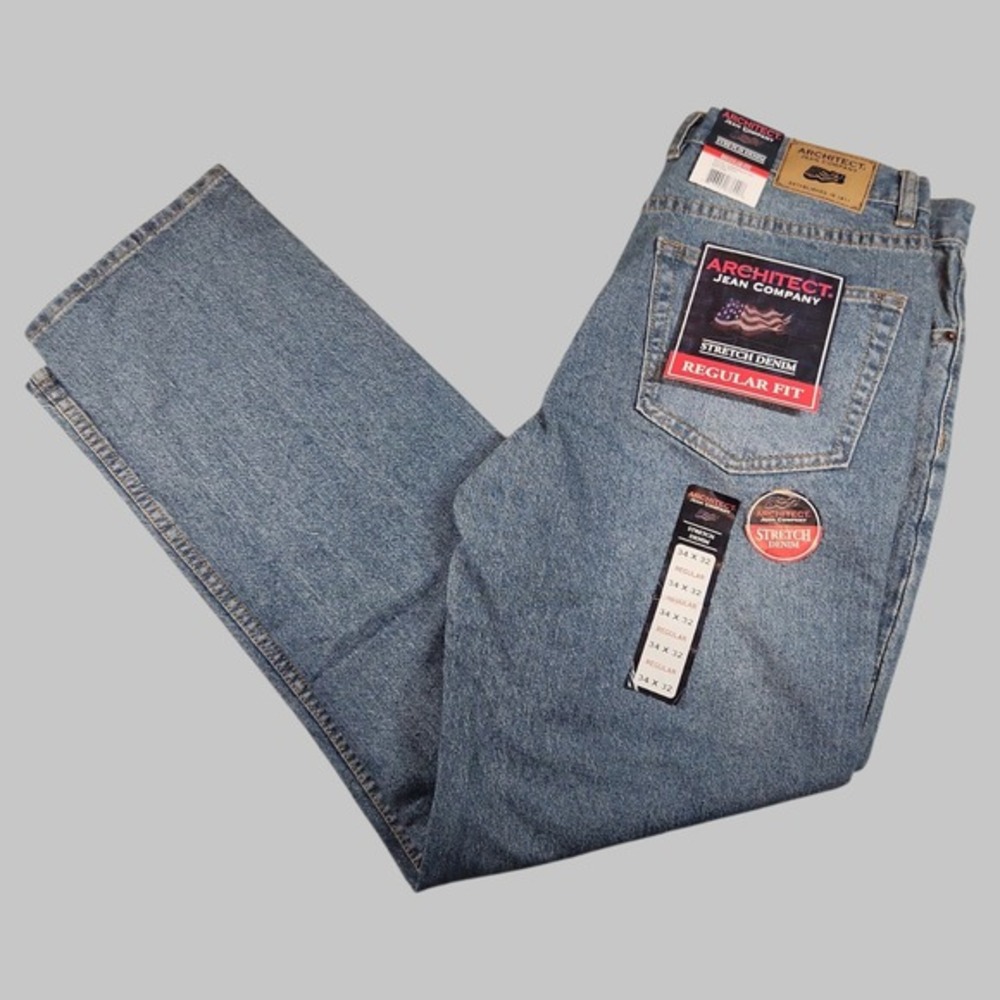 Architect Jeans Men 34X32 Artic Wash Regular Fit Stretch Denim Straight Leg NWT‎